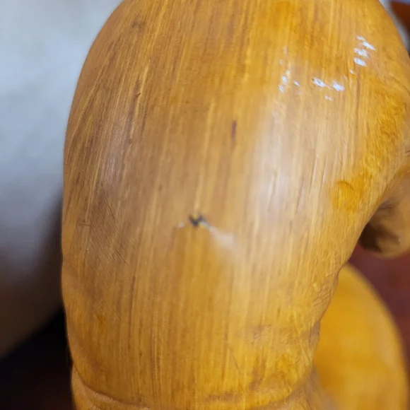 St Joseph With Child Handcrafted Wooden Sculpture - Picture 5 of 6